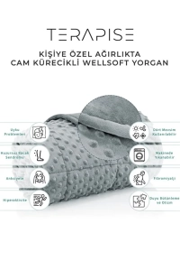 Süper Yumuşak Wellsoft Ağırlıklı Yorgan / Battaniye, 7 kg, Gri, Çift Taraflı, Tek Kişilik, 60kg üstü